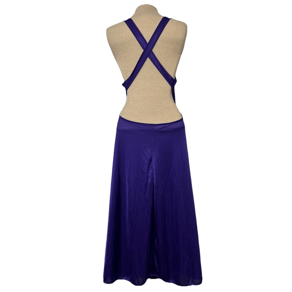 Vintage 80's Petra Fashion Long Nightgown Slip Dress Coquette Purple USA Large - Picture 3 of 4